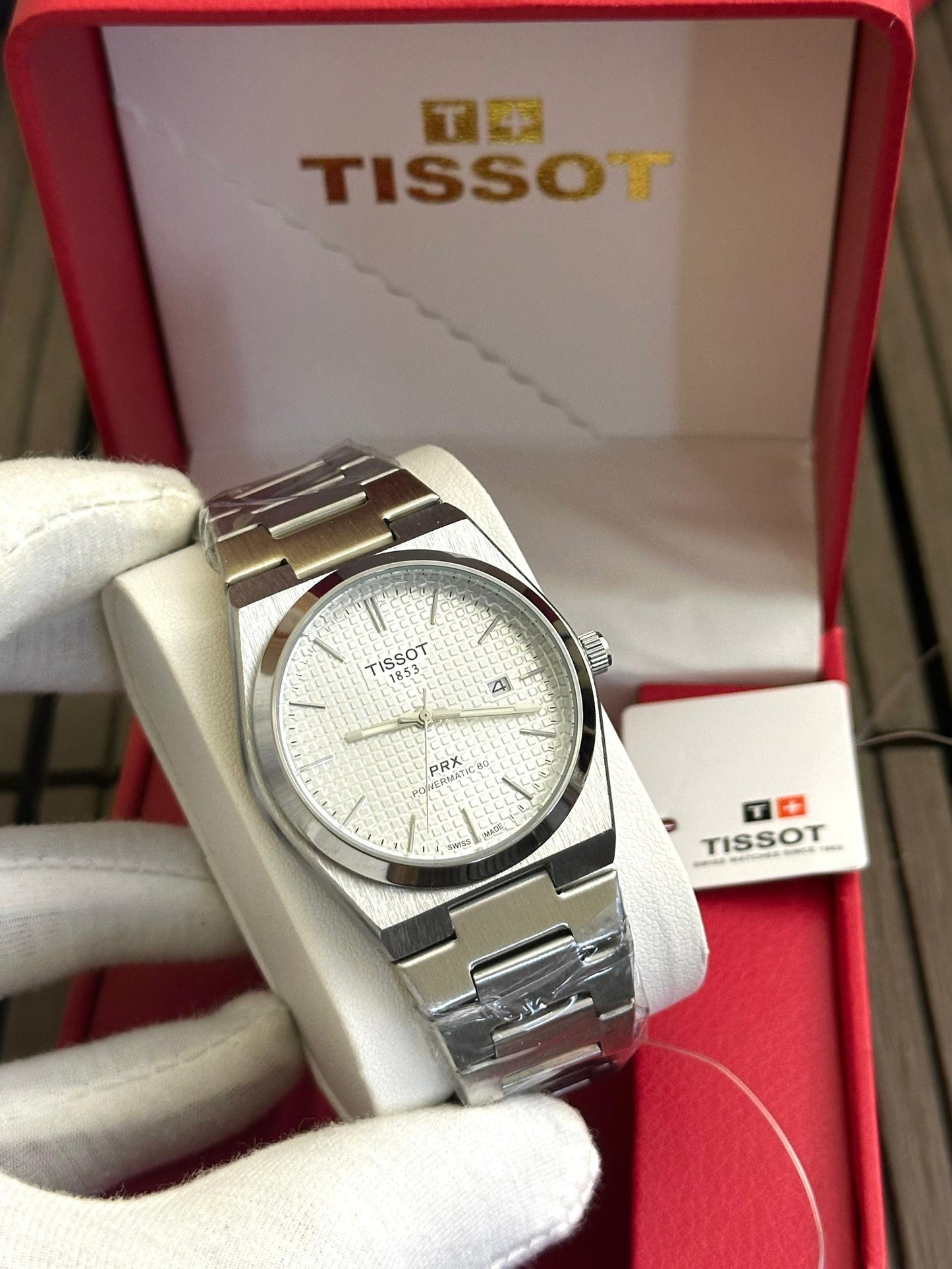 Montre Tissot PRX – Cadran Blanc Argenté | Bracelet Acier Inoxydable